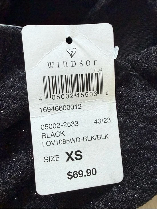 Windsor Elegant Black Sparkle Lace-Up Back Evening Gown (Size XS) NWT - Picture 8 of 16